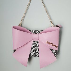 Betsy Johnson Black and White Pink Bow Purse